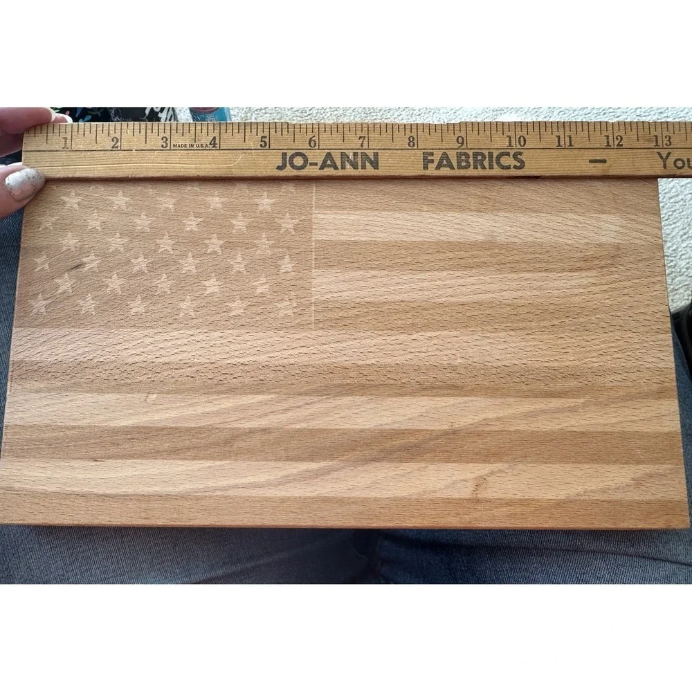 Italian Briganti Solid Wood Cutting Board Hand Made American Flag Design
